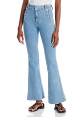 Derek Lam 10 Crosby Robertson High Rise Flare Jeans in Dover Light