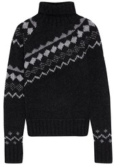 Derek Lam 10 Crosby Woman Fair Isle Knitted Turtleneck Sweater Black