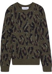 Derek Lam 10 Crosby Woman Jacquard-knit Sweater Army Green