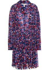 Derek Lam 10 Crosby Woman Pleated Floral-print Georgette Mini Dress Multicolor