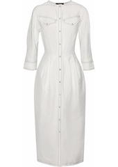 Derek Lam Woman Pleated Linen-blend Midi Dress White