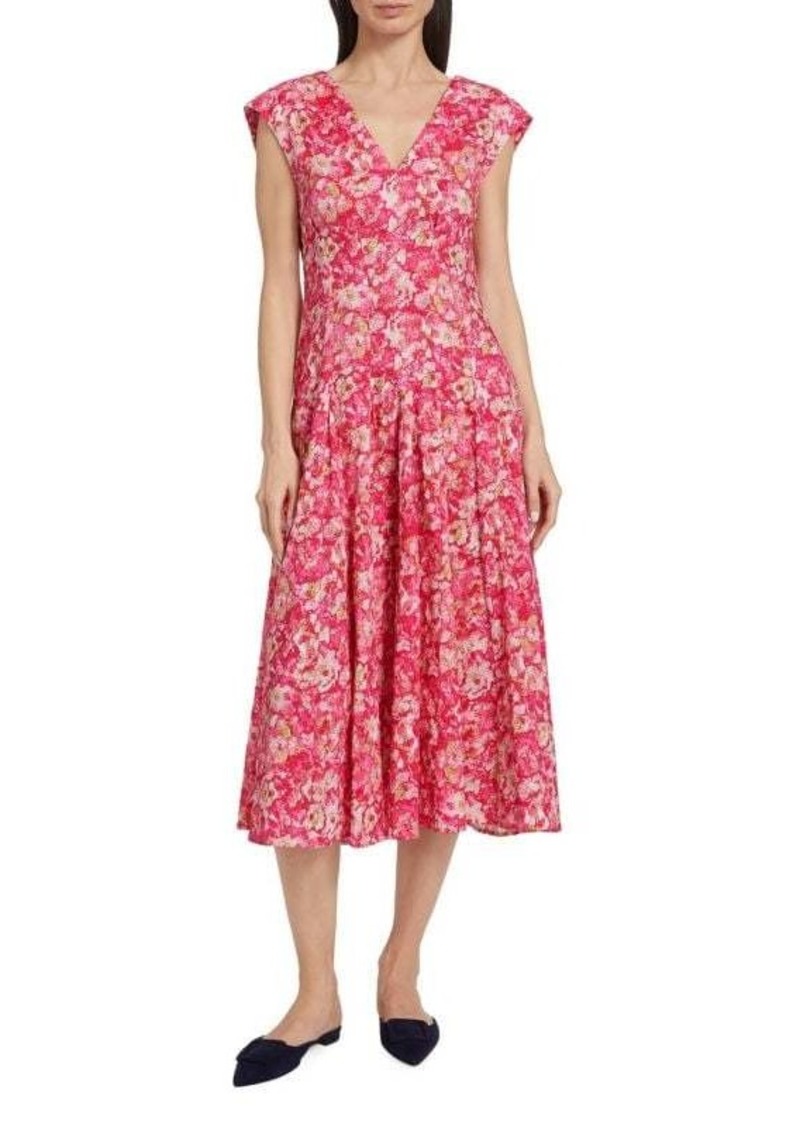 Derek Lam Ella Printed Cotton Midi-Dress