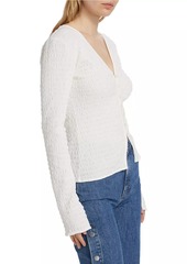 Derek Lam Esmee Long-Sleeve Smocked Top