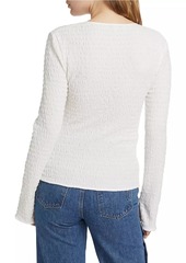 Derek Lam Esmee Long-Sleeve Smocked Top