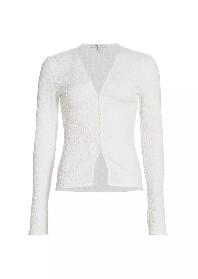 Derek Lam Esmee Long-Sleeve Smocked Top