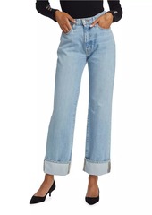 Derek Lam Farrah High-Rise Cuffed Straight Jeans