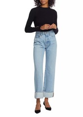 Derek Lam Farrah High-Rise Cuffed Straight Jeans