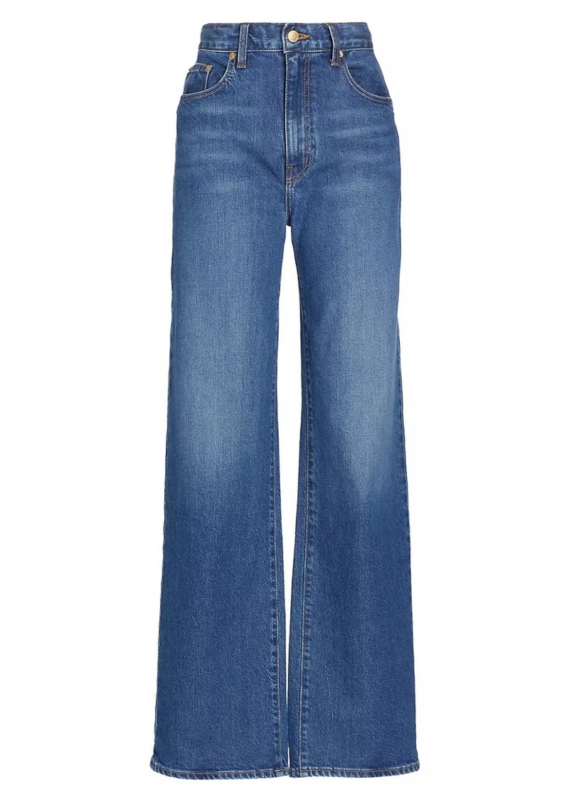 Derek Lam Faye High-Rise Tailored Wide-Leg Jeans