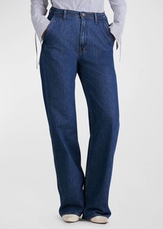 Derek Lam Faye High-Rise Tailored Wide-Leg Jeans