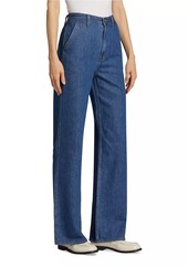 Derek Lam Faye High-Rise Tailored Wide-Leg Jeans