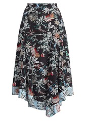 Derek Lam Floral Asymmetrical Midi Skirt