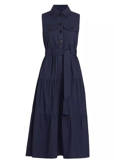 Derek Lam Florence Cotton Tiered Shirtdress