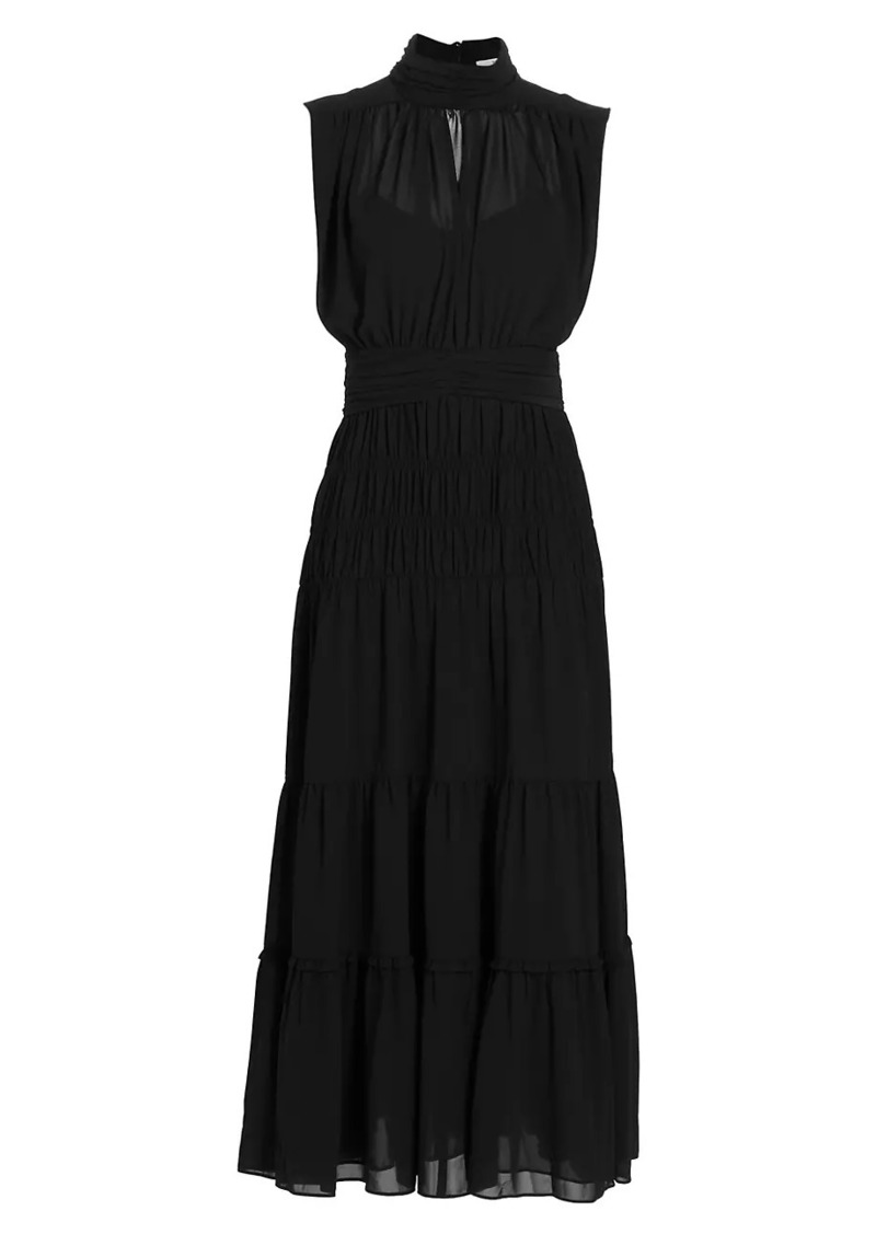 Derek Lam Junia Sleeveless Tiered Midi-Dress