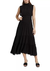 Derek Lam Junia Sleeveless Tiered Midi-Dress