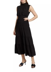 Derek Lam Junia Sleeveless Tiered Midi-Dress