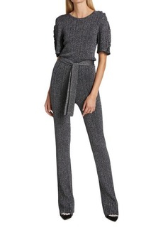 Derek Lam Kailani Ruffle Sleeve Knit Jumpsuit