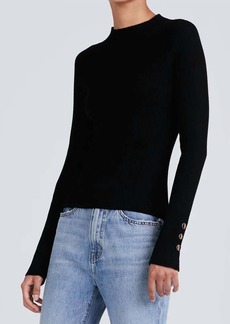 Derek Lam Kassandra Ribbed Mock Neck Sweater In Black