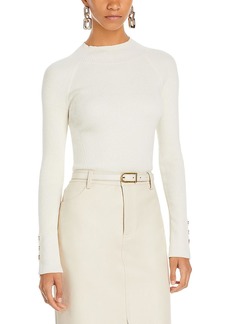 Derek Lam Kassandra Womens Ribbed Pullover Mock Turtleneck Sweater