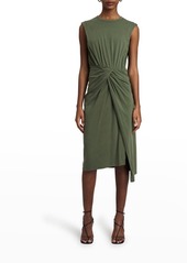 Derek Lam Landry Knit Front-Twist Midi Dress