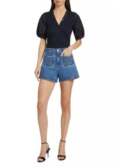 Derek Lam Luna Woven Denim Shorts