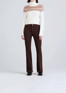 Derek Lam Marcella Cable Knit And Fair Isle Turtleneck Sweater In Ivory