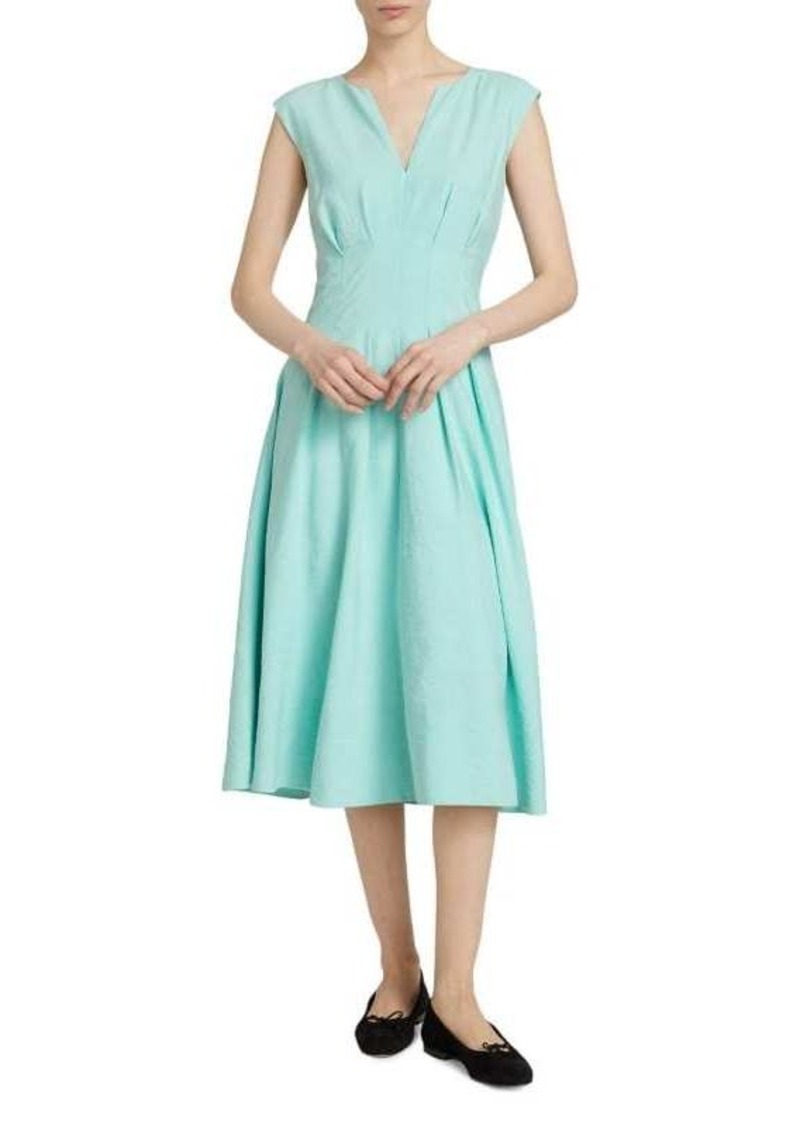 Derek Lam Marcie Cap-Sleeve Silk-Blend Midi-Dress