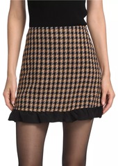 Derek Lam Natia Plaid Twisted Ruffle Trim Miniskirt