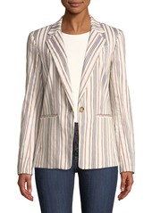 Derek Lam One-Button Striped Blazer Jacket