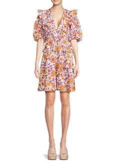 Derek Lam Ophelia Floral Ruffle Mini Dress
