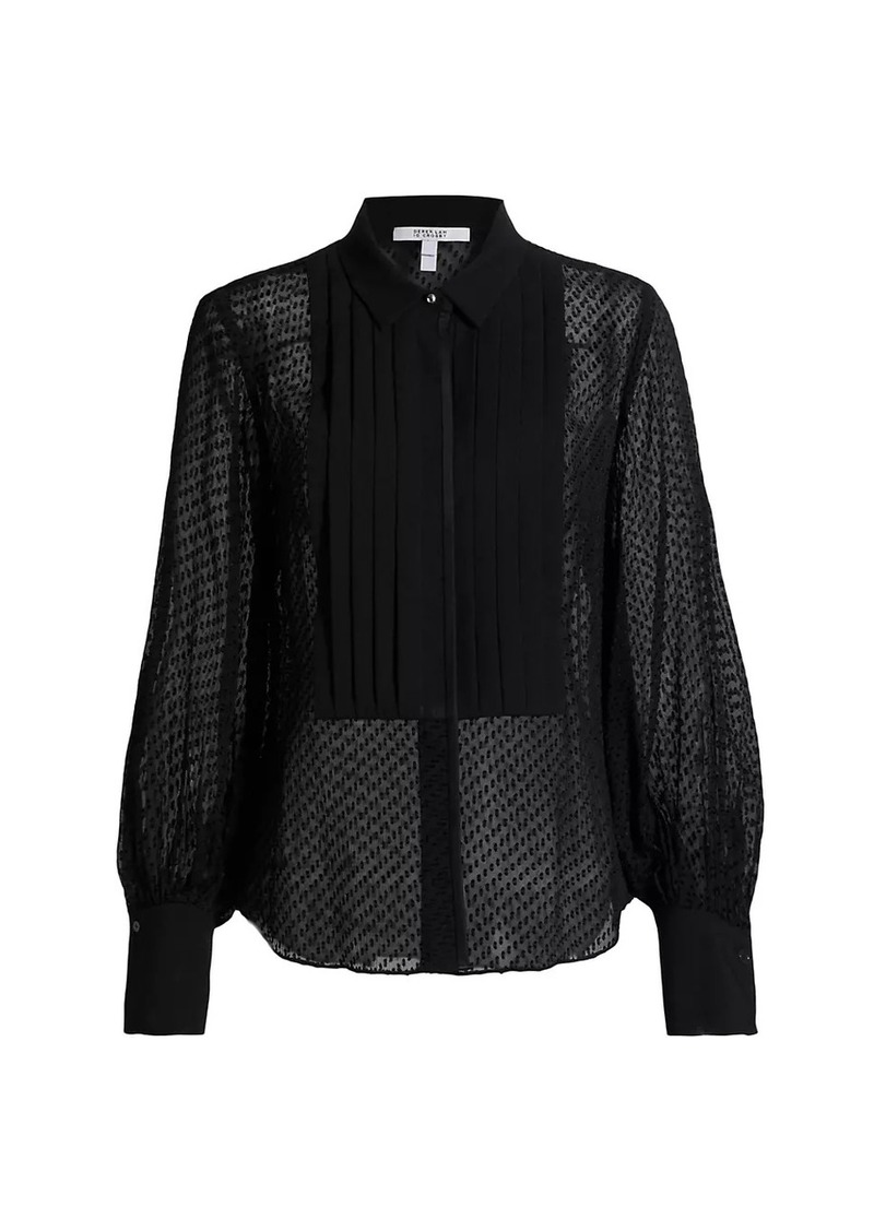 Derek Lam Oriel Dobby-Dot Jacquard Shirt