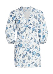 Derek Lam Ottilie Floral Puff-Sleeve Mini Dress