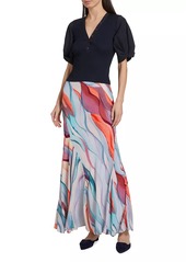 Derek Lam Paulette Watercolor Maxi Skirt