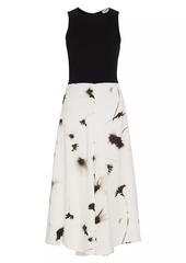 Derek Lam Phoebe Mixed Media Midi-Dress