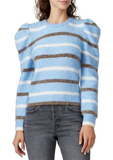 Derek Lam Puff Sleeve Stripe Alpaca Blend Sweater
