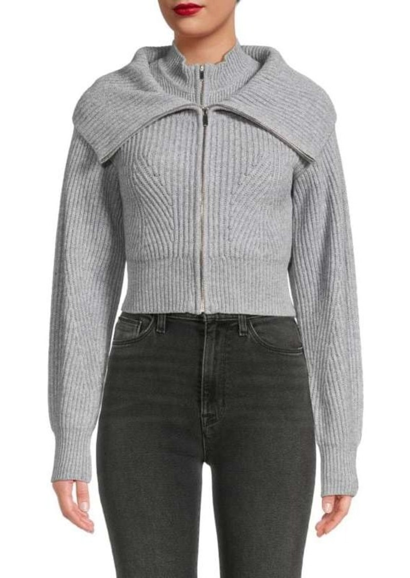 Derek Lam Ramona Layered Cropped Wool Blend Cardigan