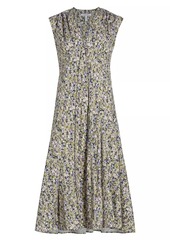 Derek Lam Reina Cotton Floral Midi-Dress