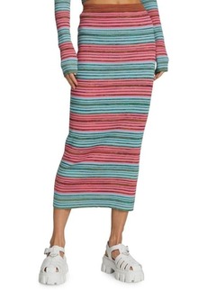 Derek Lam Riviera Ribbed Stripe Midi Skirt