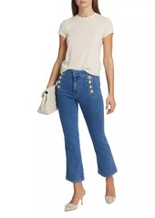 Derek Lam Robertson Cropped Flare Trouser With Sailor Buttons