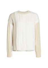 Derek Lam Rory Mixed Cable-Knit Sweater