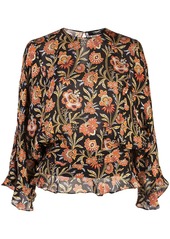 Derek Lam ruffle hem floral print blouse