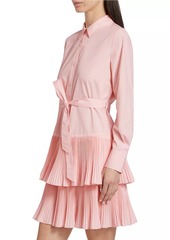 Derek Lam Sterling Pleated Tiered Shirtdress