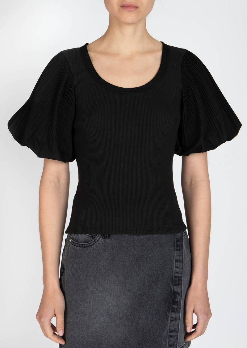 Derek Lam Suzanne Mixed Media Tee In Black