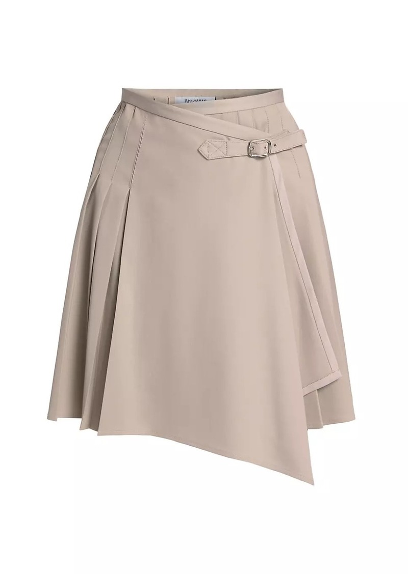 Derek Lam Vittoria Wool-Blend Pleated Wrap Miniskirt