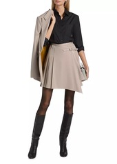 Derek Lam Vittoria Wool-Blend Pleated Wrap Miniskirt