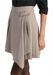 Derek Lam Vittoria Wool-Blend Pleated Wrap Miniskirt