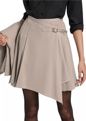 Derek Lam Vittoria Wool-Blend Pleated Wrap Miniskirt