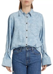 Derek Lam Wesley Floral Denim Shirt