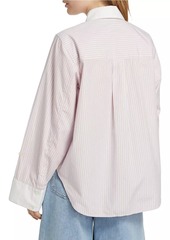 Derek Lam Wesley Sequined Striped Cotton Shirt