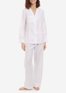 Derek Rose Cotton Long Pajama Set In White