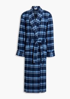 Derek Rose - Kelburn checked cotton-flannel robe - Blue - US 38